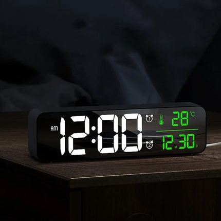 Budzik cyfrowy z termometrem i datownikiem