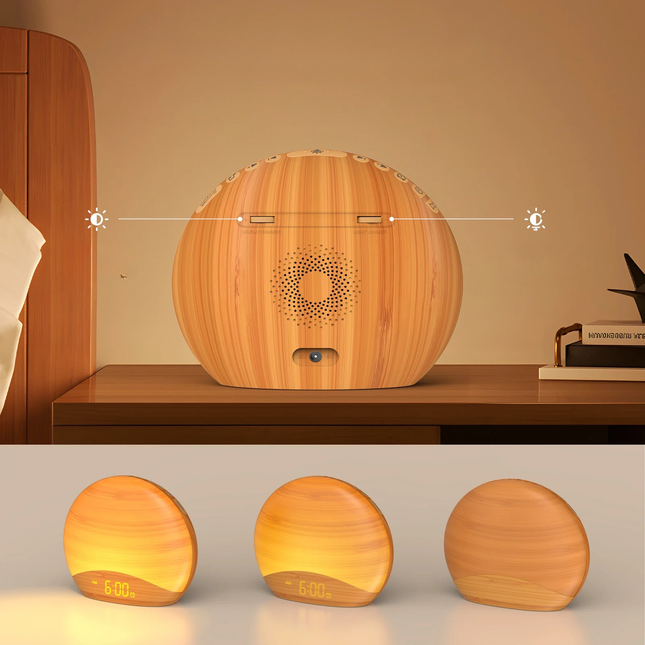 Budzik świetlny z odgłosami natury lampka