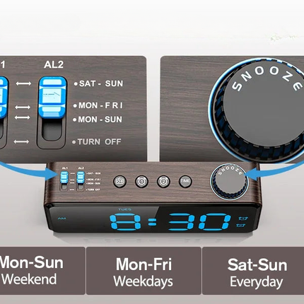 Radiobudzik cyfrowy zasilany sieciowo