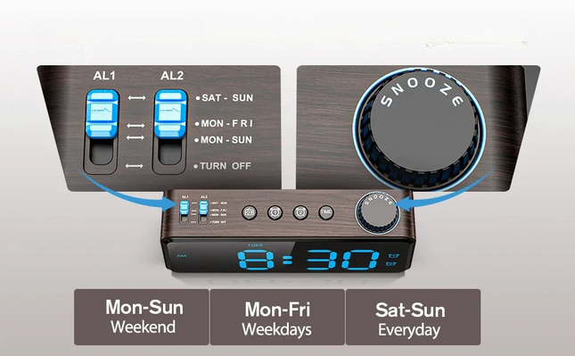 Radiobudzik cyfrowy zasilany sieciowo