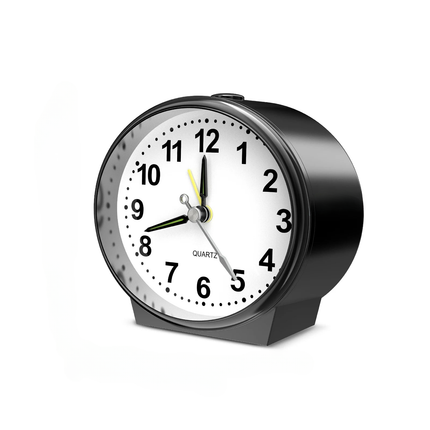 Mały klasyczny budzik analogowy na baterie