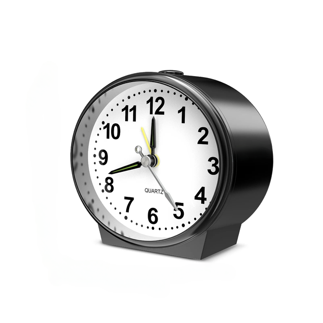 Mały klasyczny budzik analogowy na baterie