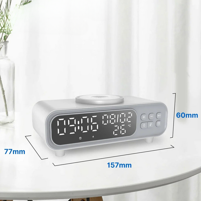 Nowoczesny budzik z ładowarką indukcyjną