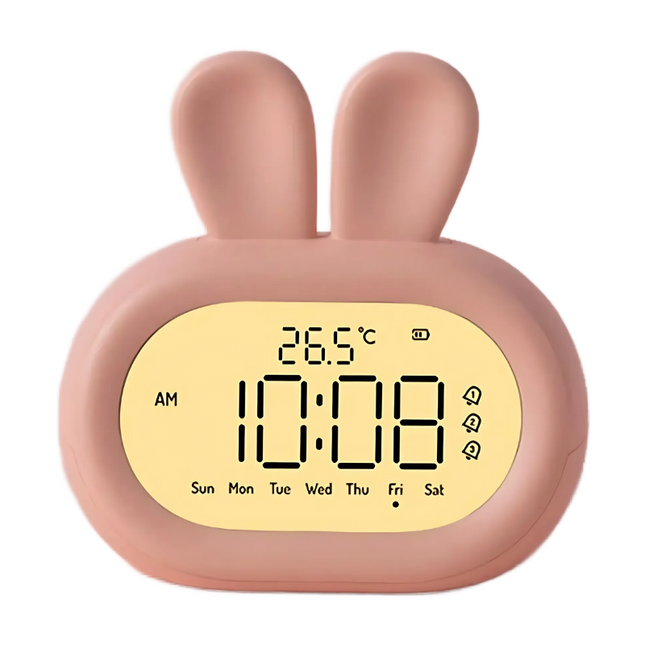 Budzik królik z funkcją lampki nocnej