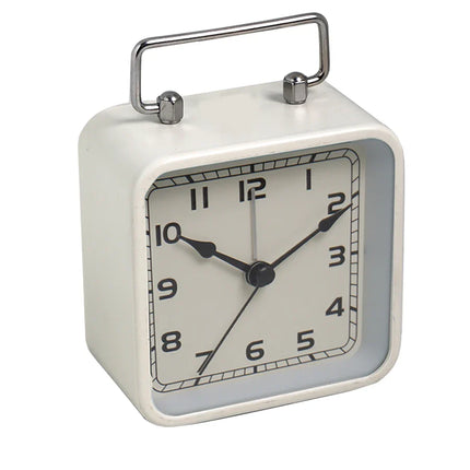 Mały kwadratowy budzik podróżny na baterie