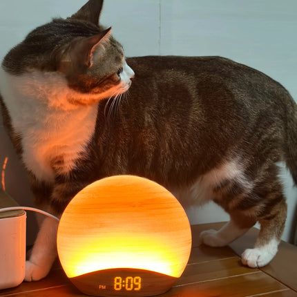 Budzik świetlny z odgłosami natury lampka