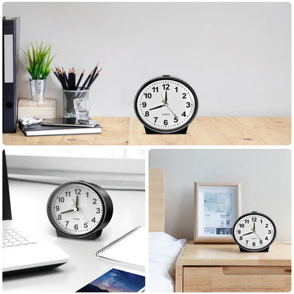 Mały klasyczny budzik analogowy na baterie