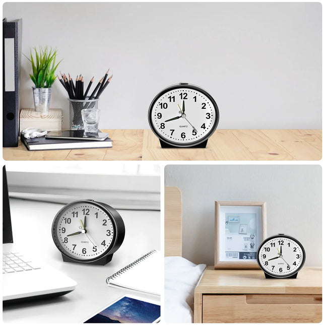 Mały klasyczny budzik analogowy na baterie