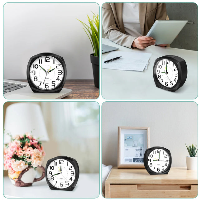 Prosty klasyczny budzik analogowy na baterie