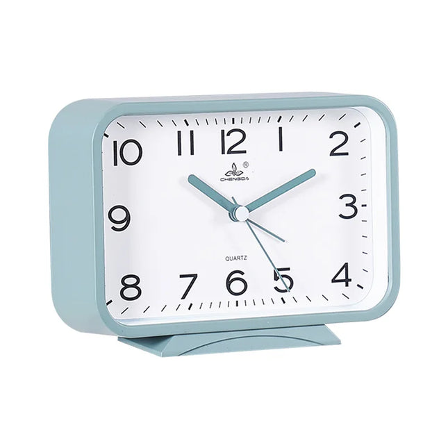 Prostokątny klasyczny budzik analogowy