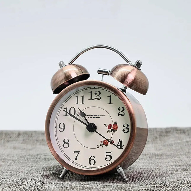 Stylowy budzik retro z motywem kwiatowym