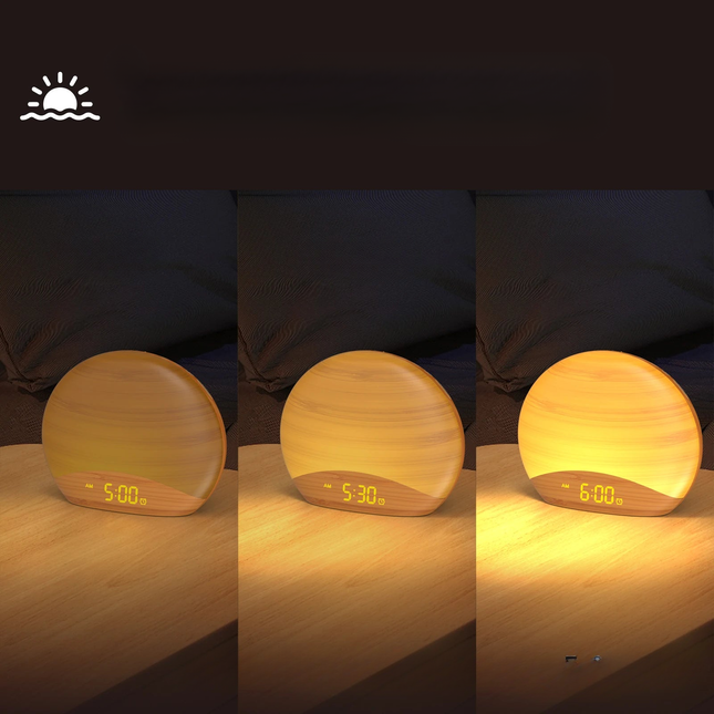 Budzik świetlny z odgłosami natury lampka