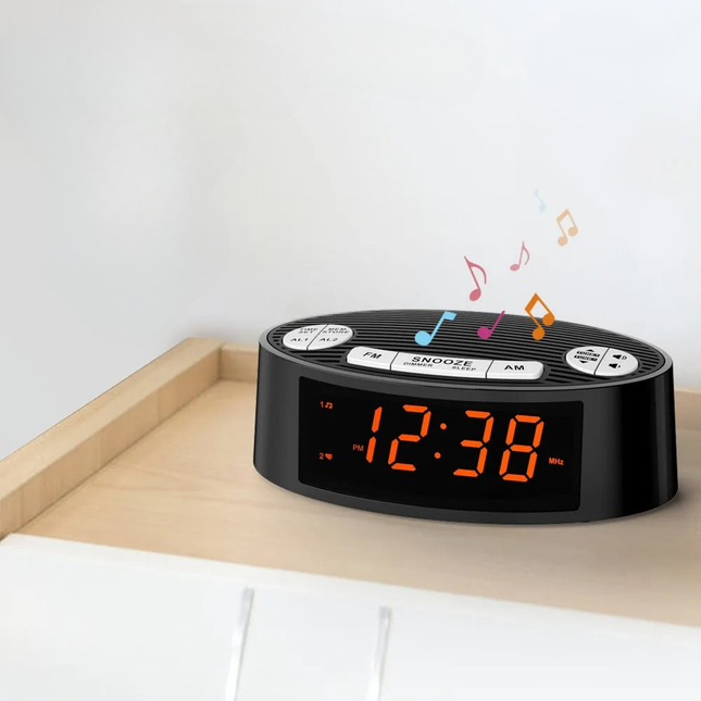 Elektroniczny radiobudzik z dużym wyświetlaczem LED