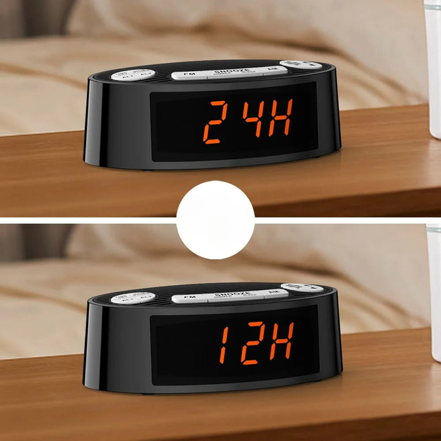 Elektroniczny radiobudzik z dużym wyświetlaczem LED