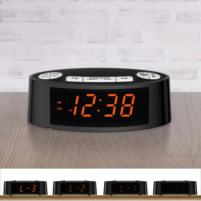Elektroniczny radiobudzik z dużym wyświetlaczem LED
