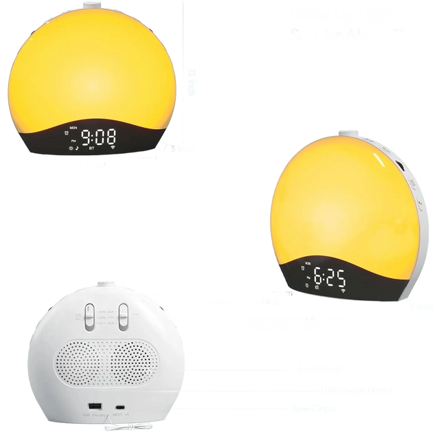 Radiobudzik z symulatorem wschodu słońca