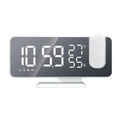 Biały radiobudzik z projektorem godziny