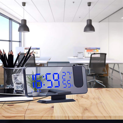 Designerski radiobudzik z projektorem i radiem