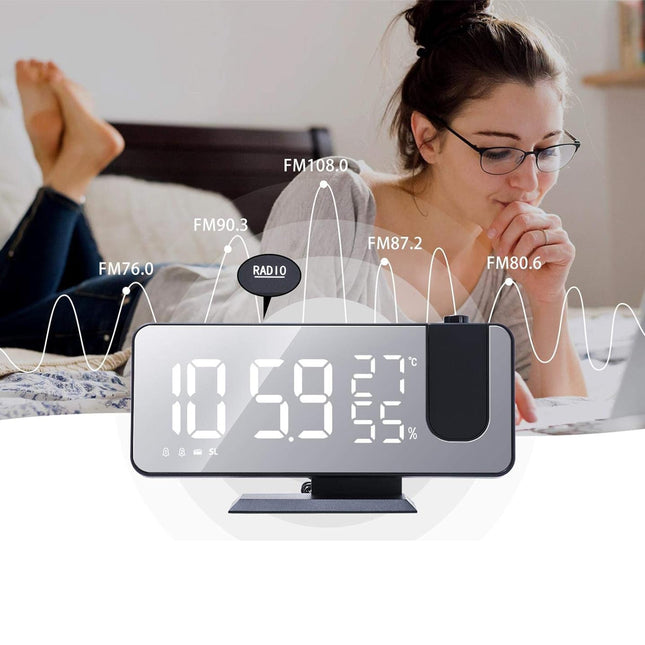 Radiobudzik z projektorem i termometrem