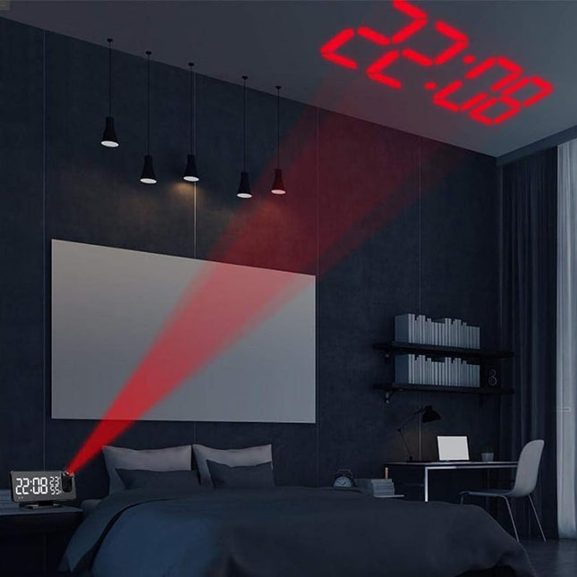 Radiobudzik z projektorem i termometrem