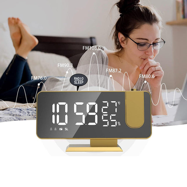 Nowoczesny radiobudzik z projektorem czasu