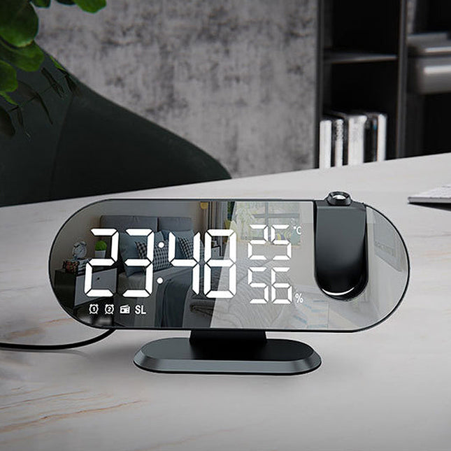 Radiobudzik z projektorem lustrzany na sufit