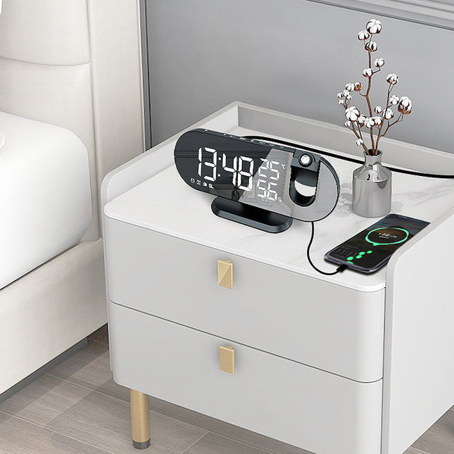 Radiobudzik z projektorem lustrzany na sufit