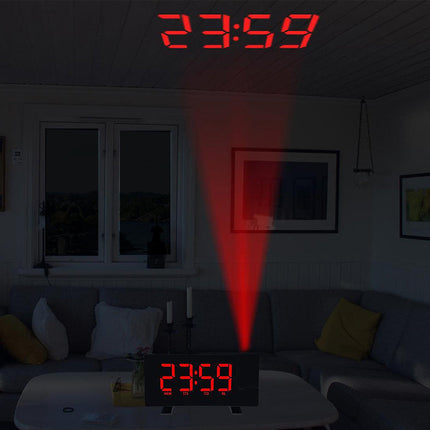 Radiobudzik z czerwonym projektorem godziny