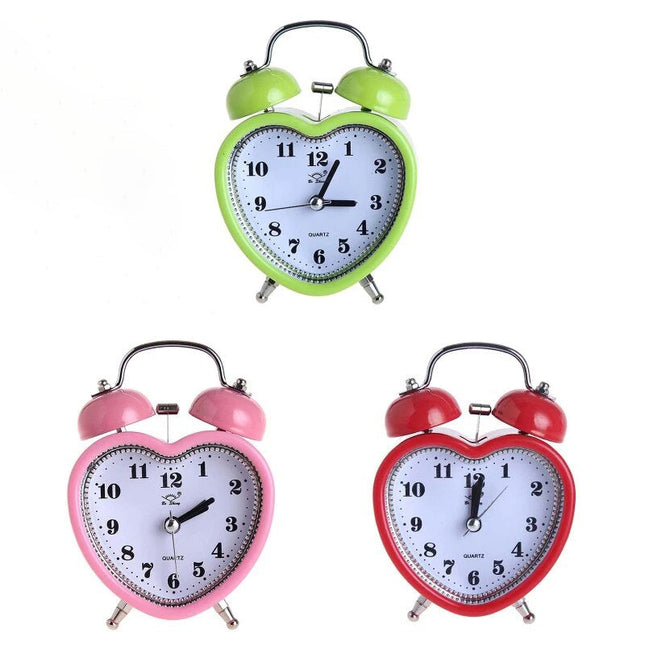 Budzik analogowy serce z głośnym alarmem