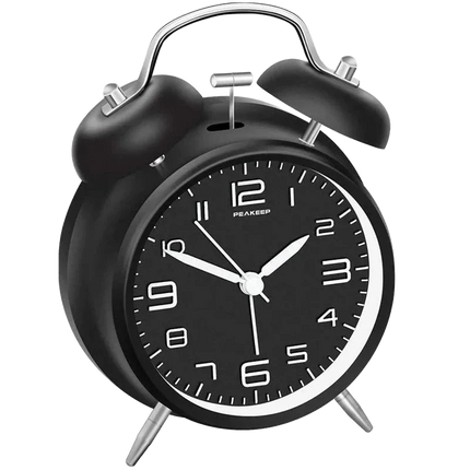 Budzik analogowy retro z dzwonkami