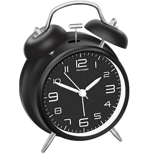 Budzik analogowy retro z dzwonkami