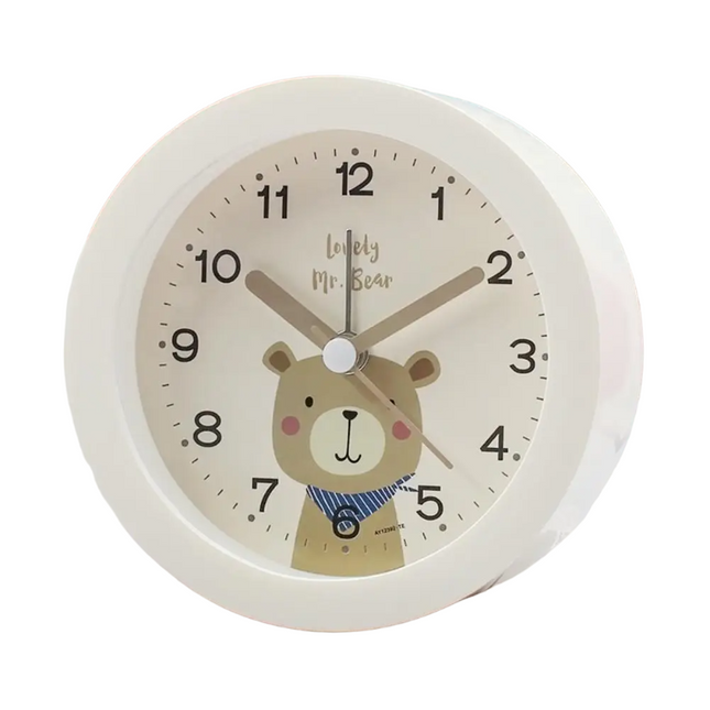 Analogowy budzik dla dzieci z misiem