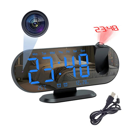 Budzik z kamerą szpiegowską Wi-Fi