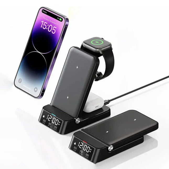 Budzik z ładowarką indukcyjną do telefonu