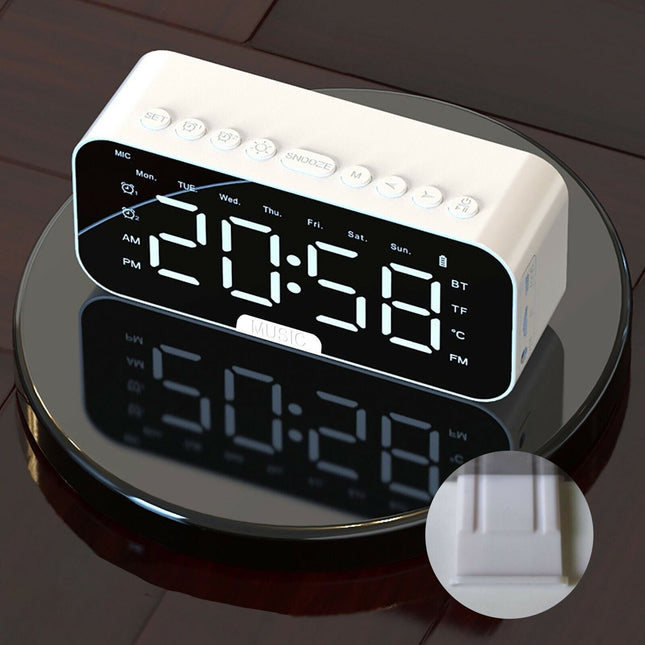 Budzik z głośnikiem Bluetooth i radiem