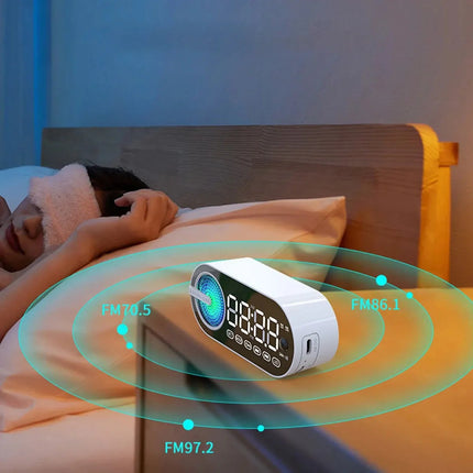 Inteligentny budzik z radiem FM głośnikiem