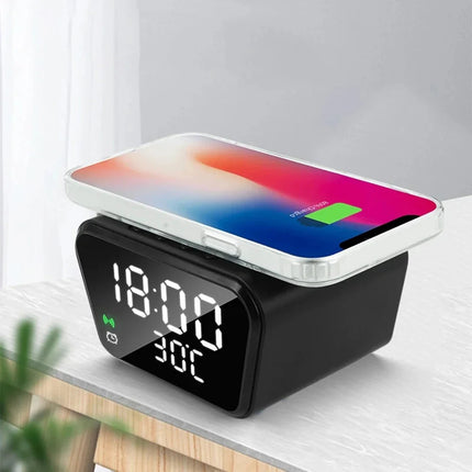 Budzik z ładowarką bezprzewodową Qi