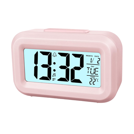 Mały budzik na baterie z podświetleniem