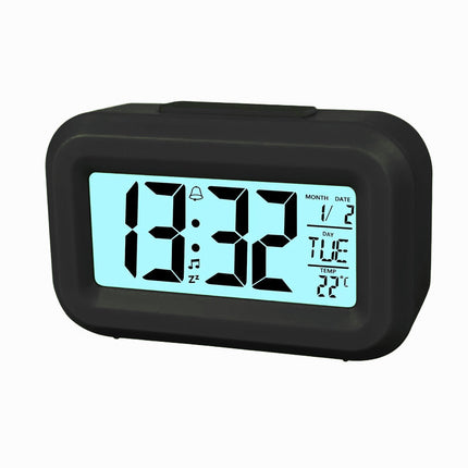 Mały budzik na baterie z podświetleniem