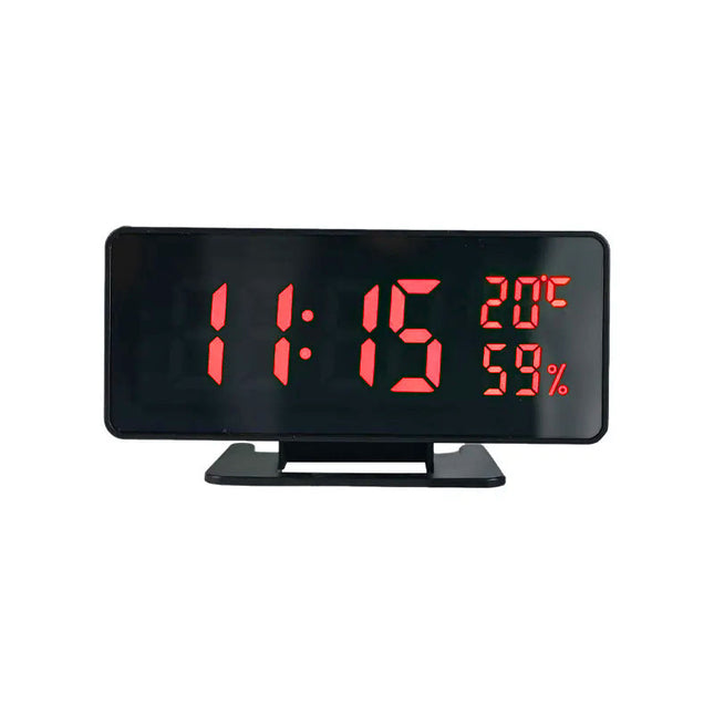 Lustrzany zegar cyfrowy z funkcją budzika
