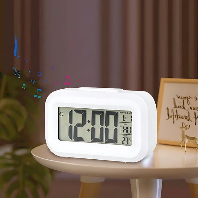 Mały budzik cyfrowy LCD z podświetleniem