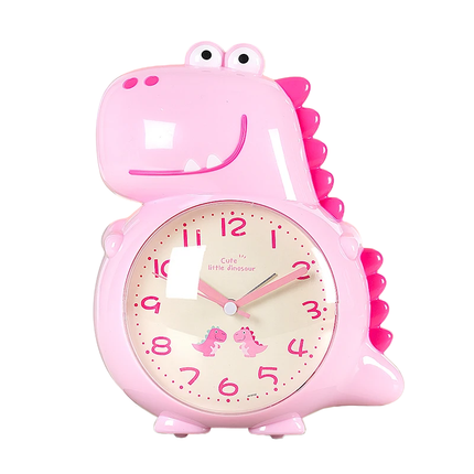 Różowy budzik dinozaur dla dziewczynki