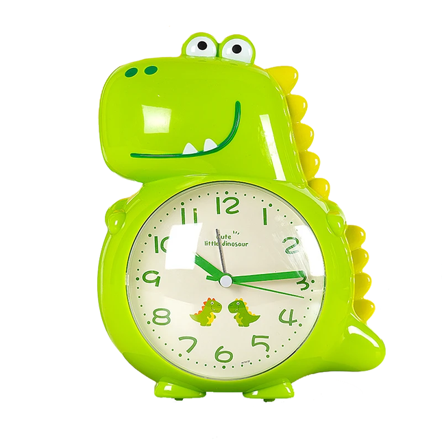 Dziecięcy budzik wskazówkowy z dinozaurem