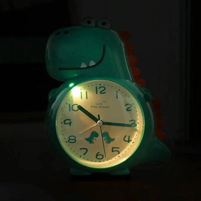 Dziecięcy budzik wskazówkowy z dinozaurem
