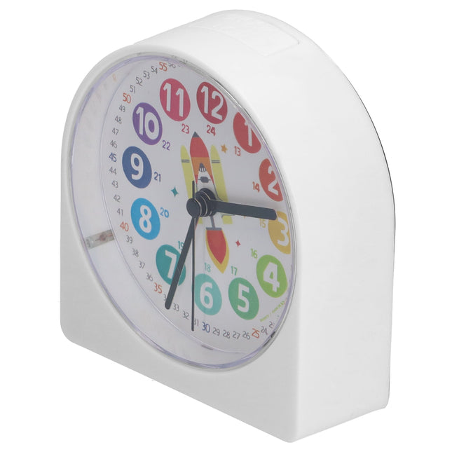 Budzik edukacyjny dla chłopca z rakietą