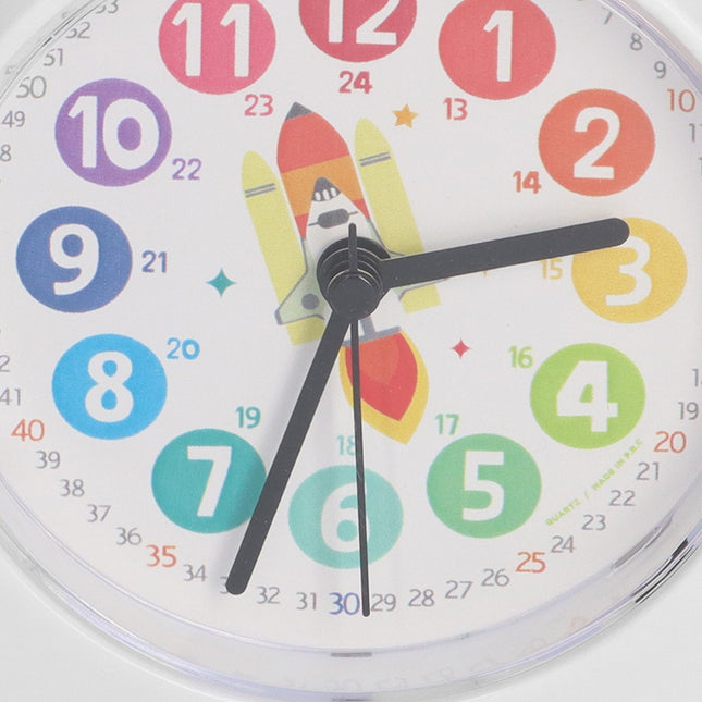 Budzik edukacyjny dla chłopca z rakietą