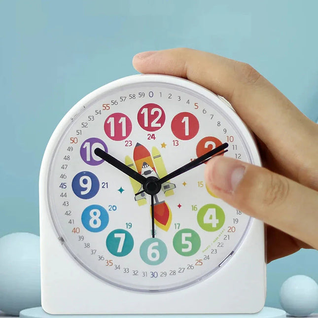 Budzik edukacyjny dla chłopca z rakietą