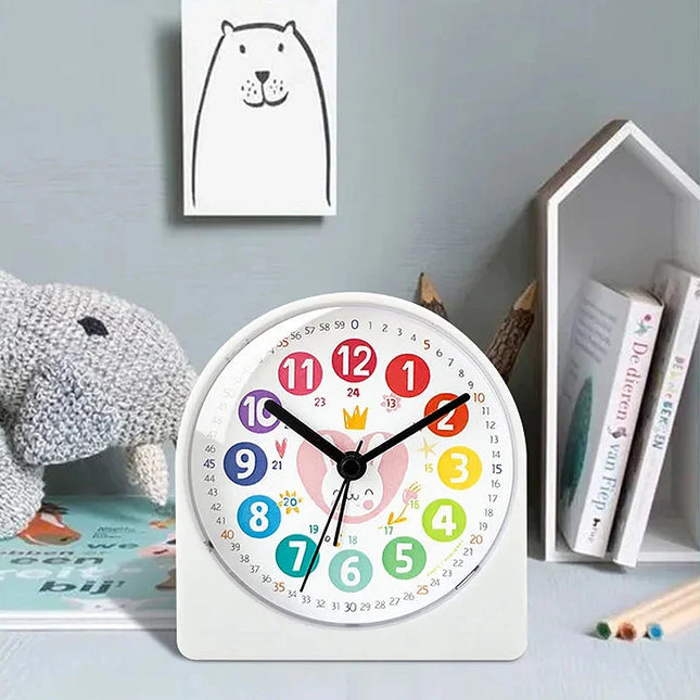 Różowy budzik edukacyjny królik dla dziewczynki