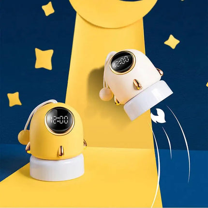 Dziecięcy budzik rakieta z lampką nocną