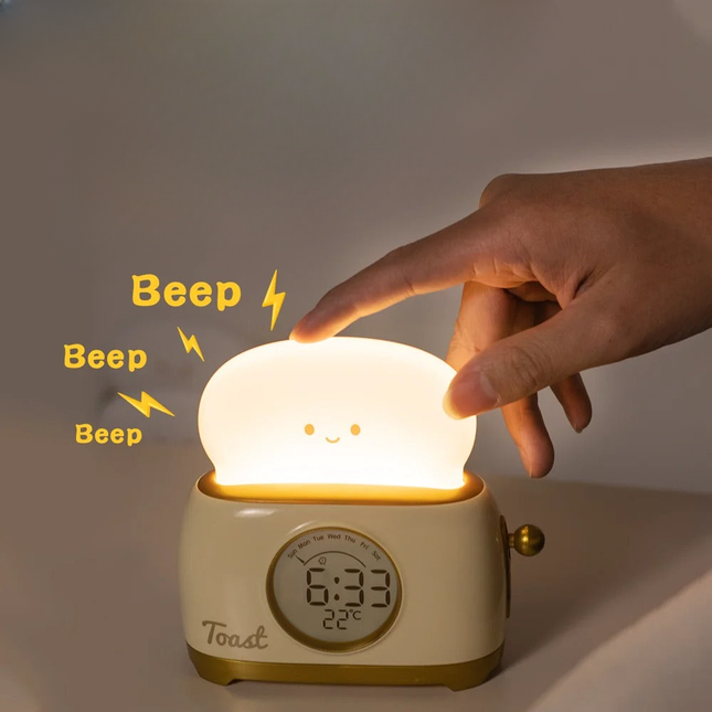 Budzik toster z lampką nocną LED